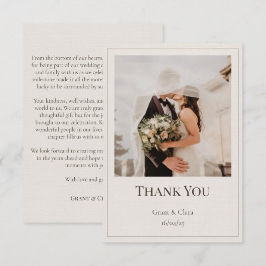 オーク＆アイボリー 感謝カード (正面/裏面)