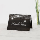 オーク・リッジの素朴で暗い木製のカスタムな結婚式の写真 サンキューカード (正面)