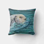 オーグッディランチタイムシーオッター絵画ズ クッション (裏面)