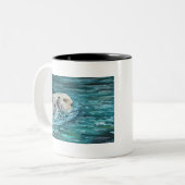 オーグッディランチタイムシーオッター絵画ズ ツートーンマグカップ (正面左)