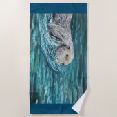 オーグッディランチタイムシーオッター絵画ズ ビーチタオル (正面)