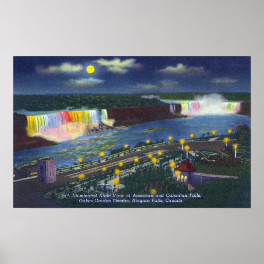 オーケスガーデンシアターの夜景と ポスター (正面)