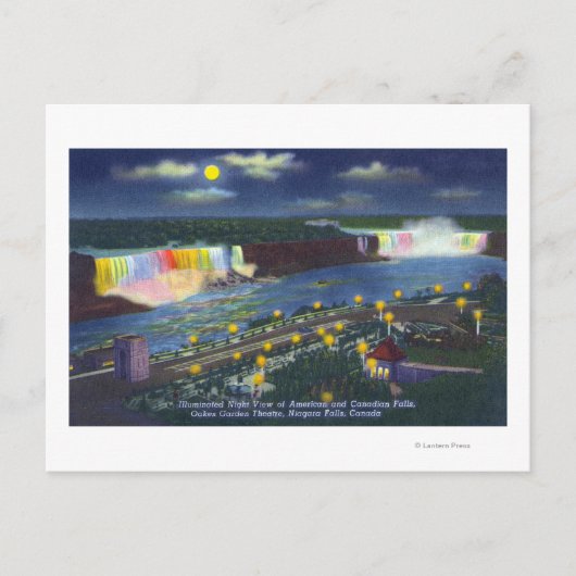 オーケスガーデンシアターの夜景と ポストカード (正面)