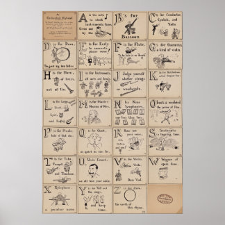 オーケストラのアルファベットポスター ポスター