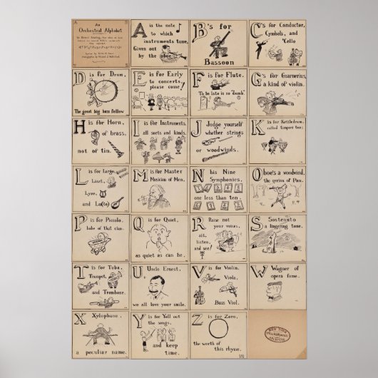 オーケストラのアルファベットポスター ポスター (正面)