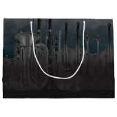 オーケストラの楽器の夜のスカイライン ラージペーパーバッグ (裏面)