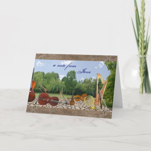 オーケストラの楽器Notecard カード (正面)