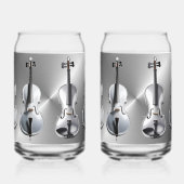 オーケストラストリングプリント16oz Can Glasses ガラス缶 (左)