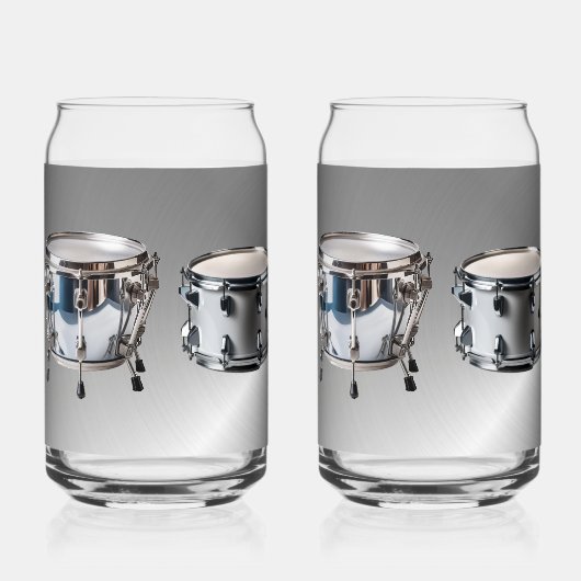 オーケストラパーカッション16oz缶グラス ガラス缶 (正面)