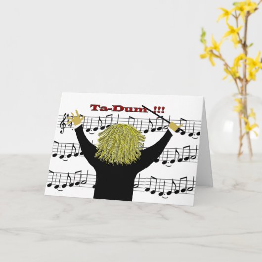 オーケストラ指揮者おめでとう カード (黄色い花)