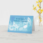 オーケストラ指揮者の誕生日ノート（青） カード (黄色い花)