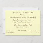 オーケストラ楽器コンサート招待状 招待状 (裏面)