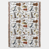 オーケストラ楽器パターン スローブランケット (正面縦)