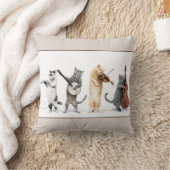 オーケストラ猫のリバーシブル クッション (ブランケット)