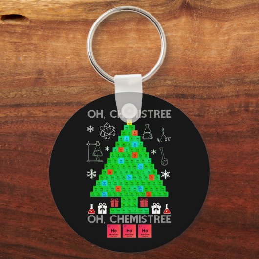 オーケミステリー化学者の木おもしろい科学クリスマス キーホルダー (正面)