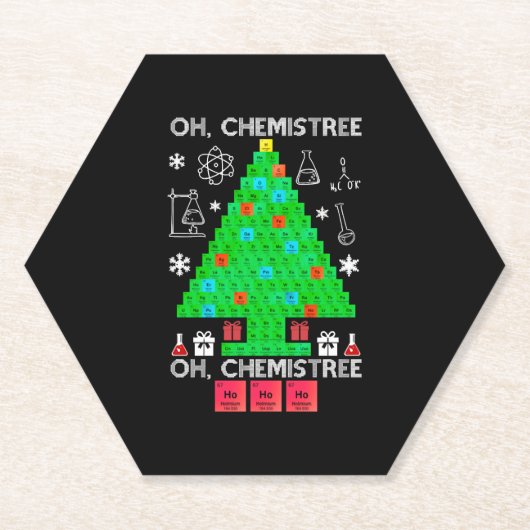 オーケミステリー化学者の木おもしろい科学クリスマス ペーパーコースター (正面)