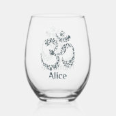 オーケーが最初のヨガはサンスクリットオムモザイクをポーズ ステムなしワイングラス (裏面)