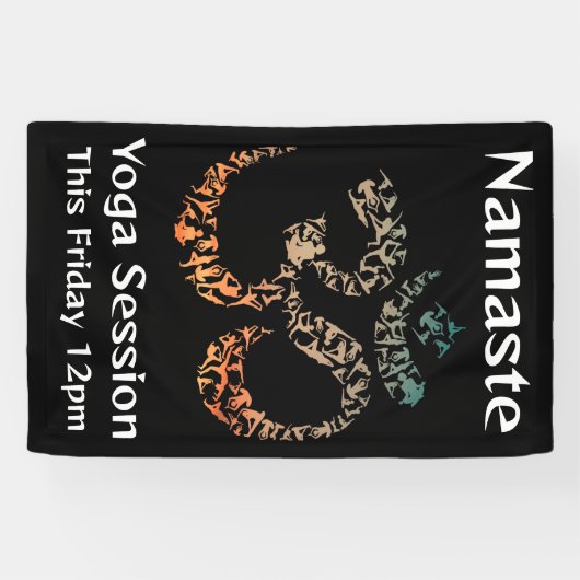 オーケーが最初のヨガはサンスクリットオムモザイクをポーズ 横断幕 (横)