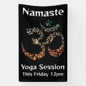 オーケーが最初のヨガはサンスクリットオムモザイクをポーズ 横断幕 (縦)