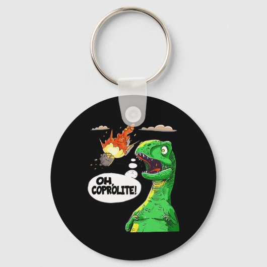 オーコプロライト古生物学のユーモアおもしろい恐竜C キーホルダー (正面)