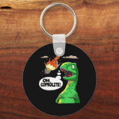 オーコプロライト古生物学のユーモアおもしろい恐竜C キーホルダー (正面)