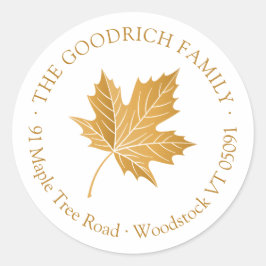 オーシェエレガントメープルリーフ差出人住所 ラウンドシール