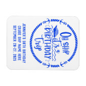 オーシップ誕生日トリップクルーズドア マグネット (横)