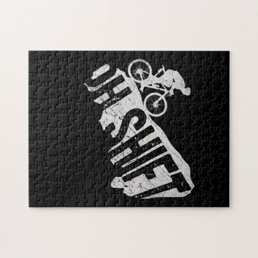 オーシフトマウンテンサイクリング自転車ライダー ジグソーパズル (横)