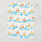 オーシャニックアドベンチャー:黄色と赤の帆船wi ポストカード (正面)