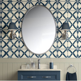 オーシャニックインターレース – 海軍，ベージュ – 沿岸インスパイア 壁紙