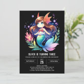 オーシャニックキュートマーメイド誕生日 招待状 (スタンド正面)