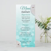 オーシャニックサンドドルアクア結婚ティール（緑がかった色）のメニューカード メニュー (スタンド正面)