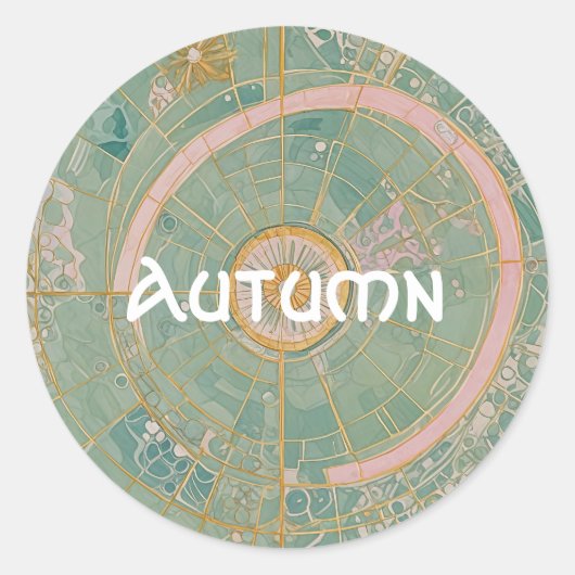 オーシャニックドリーム：抽象的な水の泡テクスチャ ラウンドシール (正面)