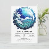 オーシャニックパステル誕生日 招待状 (スタンド正面)