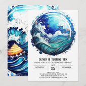 オーシャニックパステル誕生日 招待状 (正面/裏面)