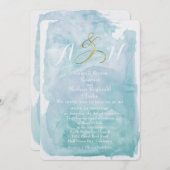 オーシャニックブルーウォーター結婚式招待状 招待状 (正面/裏面)