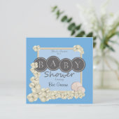 オーシャニック男の赤ちゃんシャワー招待状 招待状 (スタンド正面)