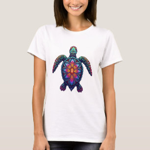 オーシャンアニマル タイダイ トライバル シーアニマル マオリ タートル Tシャツ