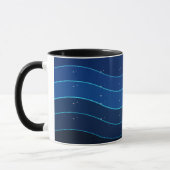 オーシャンウェーブ コーヒーマグ | 深い青の海の波 マグカップ (左)