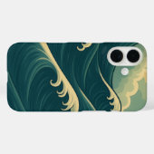 オーシャンウェーブ iPhone 16 カバー - 静かで海岸沿いの雰囲気 (裏面 (横))