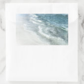 オーシャンウォーターカラー – コースタルダークブルービーチ 長方形シール (バッグ)