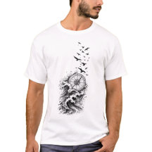 オーシャンコンパスバードウェーブアドベンチャーTシャツ