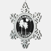 オーシャンサイドカリフォルニアサーフィンサーフ スノーフレークピューターオーナメント (右)