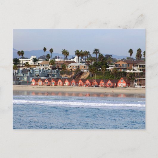 オーシャンサイドコテージオン・ザ・ビーチ・ポスター ポストカード (正面)