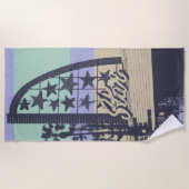 オーシャンサイドスターシネマストライプ ビーチタオル (正面)