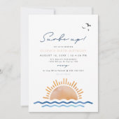 オーシャンサイドビーチサンセットサーフズアップバースデーパーティー 招待状 (正面)
