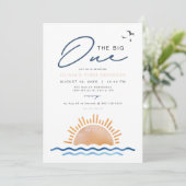 オーシャンサイドビーチサンセットファースト誕生日パーティー 招待状 (スタンド正面)