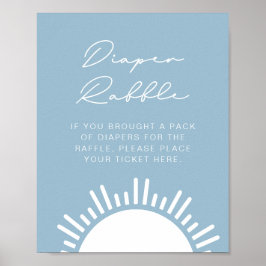 オーシャンサイドビーチトロピカルおむつラッフルゲームサイン ポスター
