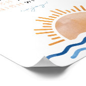 オーシャンサイドビーチトロピカルサンセットモモザバーサイン ポスター (角)