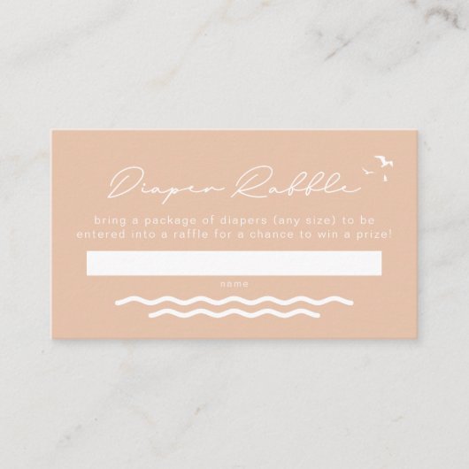 オーシャンサイドビーチ熱帯ベビーおむつラッフルカード プレイスカード (正面)